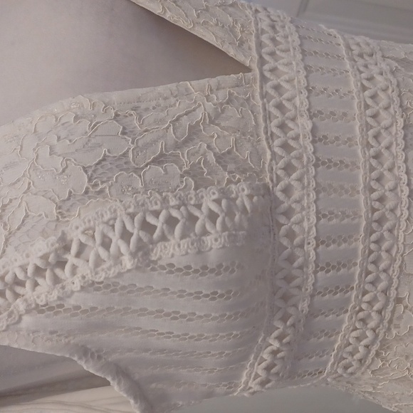 2/$50 White Lace Low-Cut Dress - Size Large - Picture 2 of 7